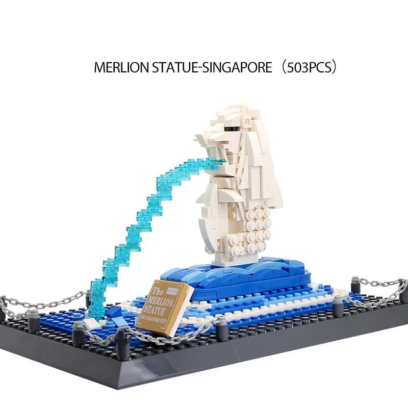 4218 Streetview Series Toy Bricks Merlion Singapore Landmark ABS Plastic Building Block MOC Block Set Collection Toys 503+PCS