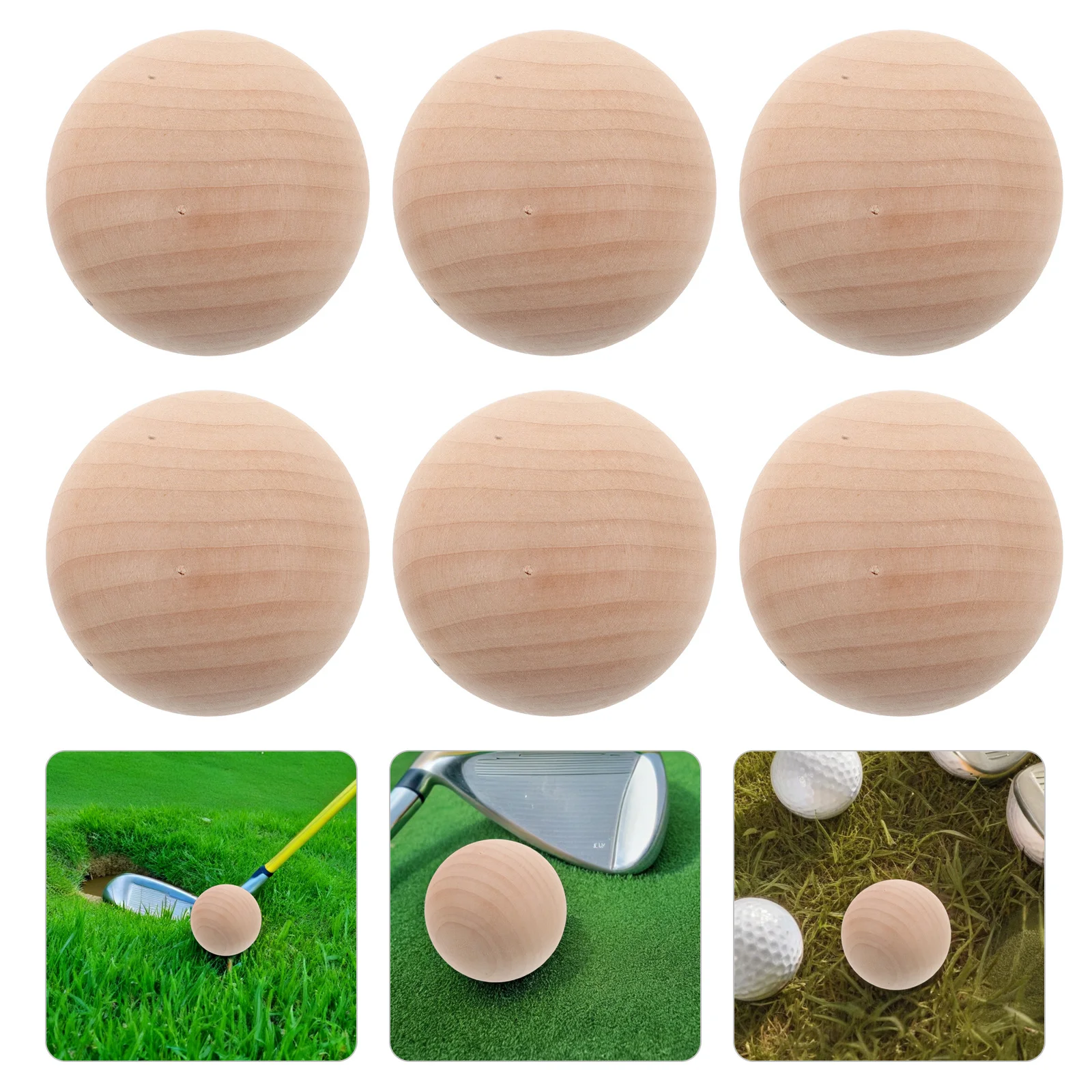 

6Pcs Handheld Size 5.5cm Unfinished Wooden Croquet Balls Beech Wood Outdoor Lawn Game Replacement for Family Bonding Backyard