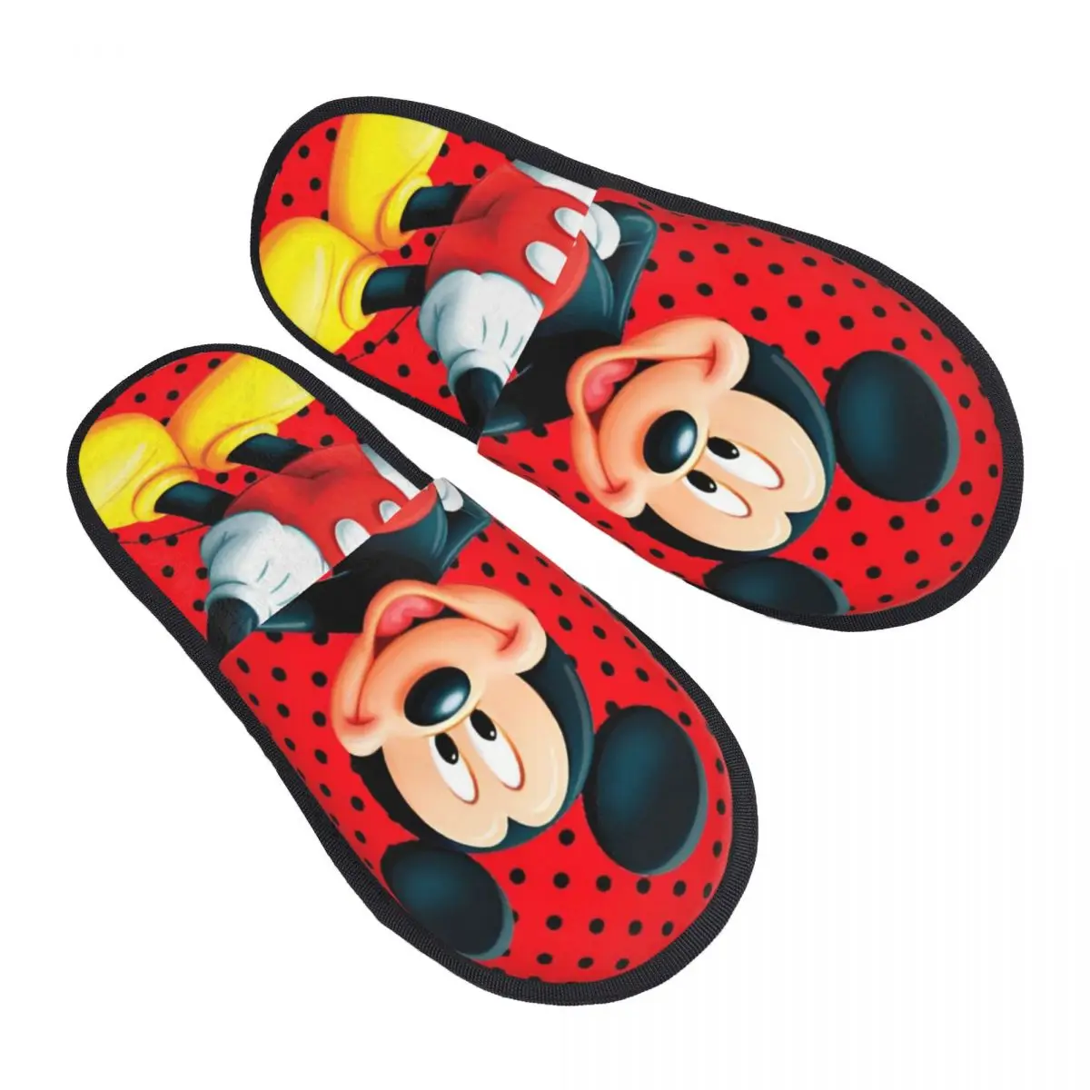 

Winter Slippers Kawaii Cute Cartoon Mickey Mouse Accessories Household Fur Slides Slippers Indoor Soft Non-slip Slides