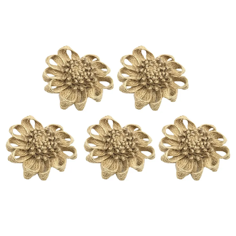 

5Pcs Linen Flowers Decor Handmade Linen Flowers Wedding Flower Adornment for Holiday Party Decorations Handmade Wedding Flower