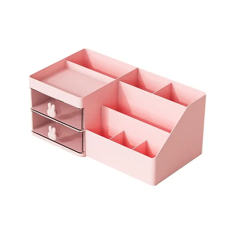 Desktop Organizer Stationery Box With Rabbit Handle Makeup Organizer Drawers Desktop Stationery Storage Box Desk Organizer