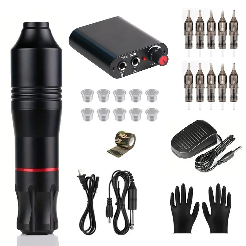 

Rotary Tattoo Kit Machine Set with 10PCS Tattoo Cartridge Needles Permanent Makeup Tools body Artist Tattoo accessory