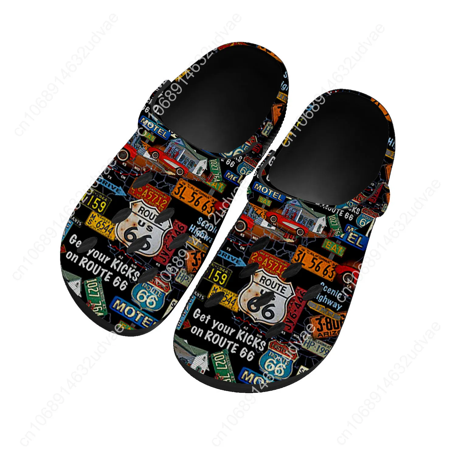 

License Car Plate Number Retro Novelty Design Sandals Women Teenager Home Fashion Water Shoe Summer Comfort Beach Hole Slippers
