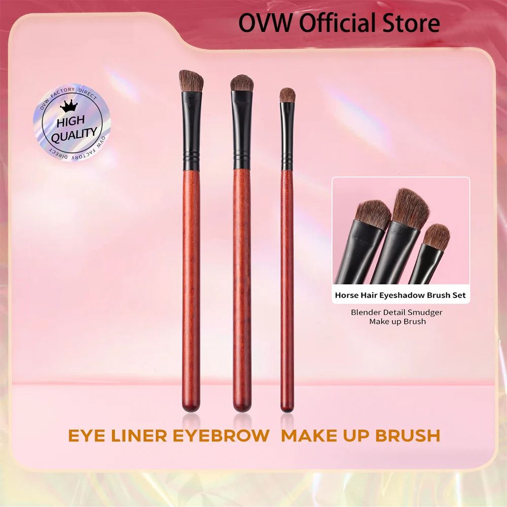 OVW 3PCS Horse Hair Eyeshadow Makeup Brush Set