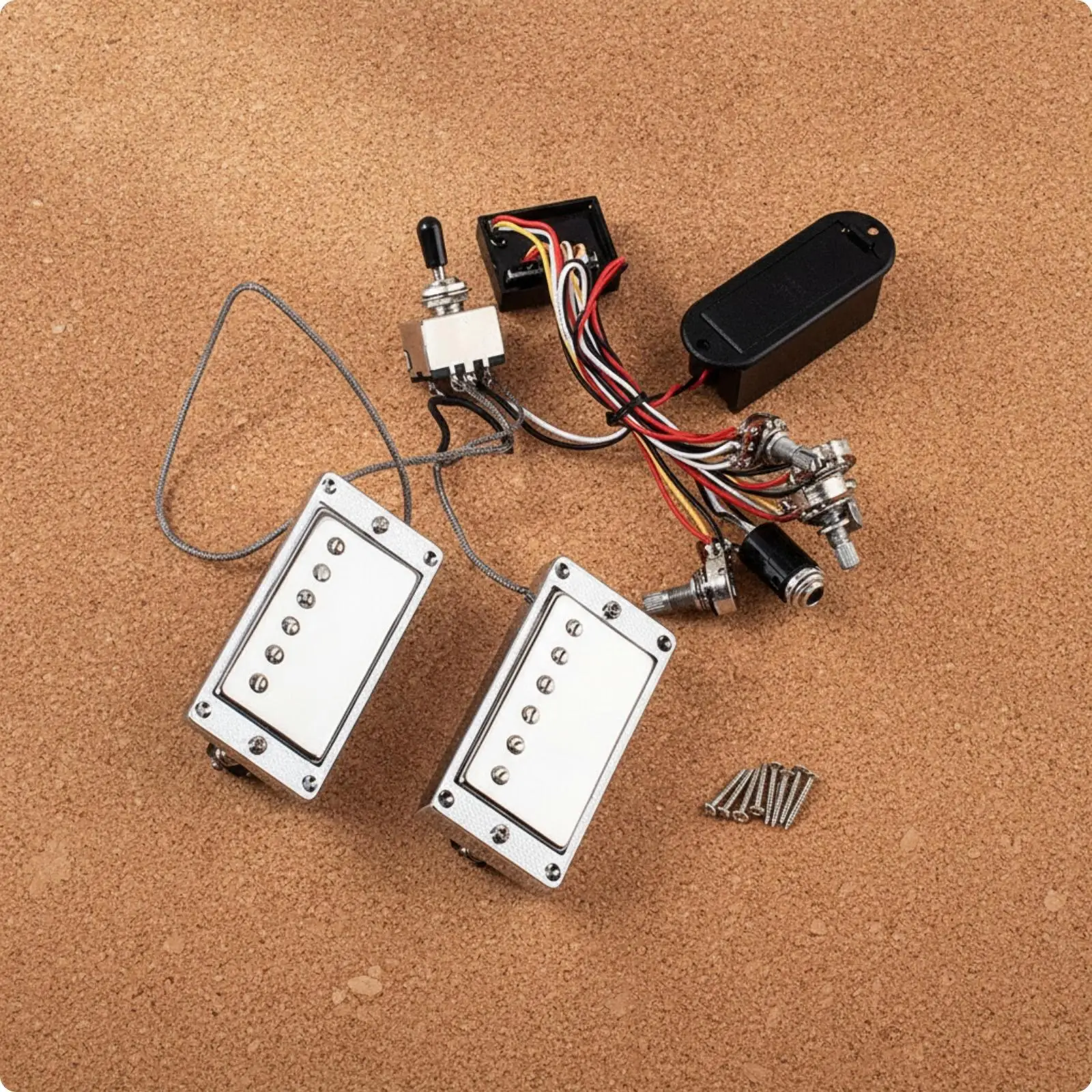 Complete Active Guitar Pickup Set with Toggle Switch and Cavity Cover for Hobbyist Electric Guitar Upgrades