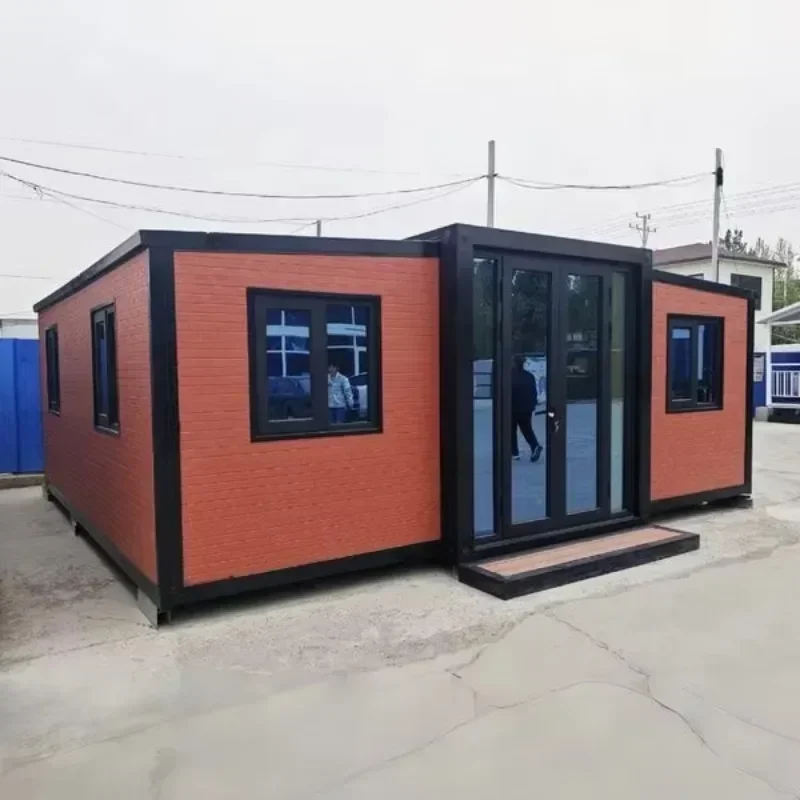 Portable Dual-Wing Foldable Container Office Expandable Prefab Steel Structure Store Design Tiny House Mobile House
