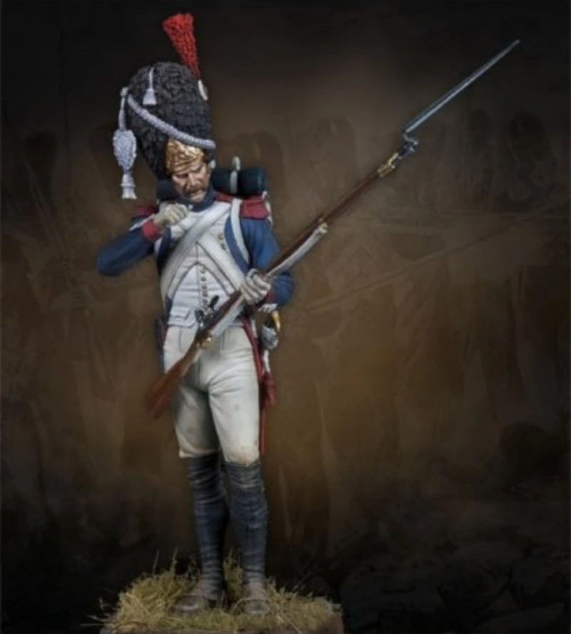 1/24 Scale 75mm Die-Cast Resin Figure Model Kit Ancient Imperial Guard Grenadier 1805 Hobby Miniature Toys Unassembled Unpainted
