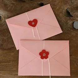 5pcs Kawaii Love Flower Envelopes 200gsm Paper Envelopes for Letter Pads DIY Wedding Party Invitation Cards Cover Gift Wrap Bag