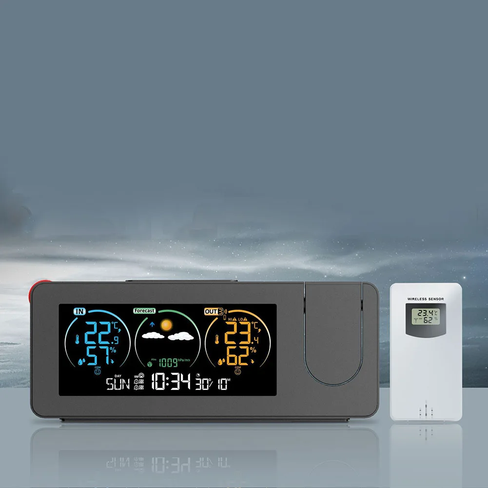 Digital Projection Clock with Integrated Weather Station Features for Complete Environmental Awareness at Home