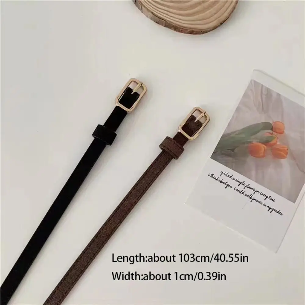 Trend Luxury Design PU Leather Belt Versatile Retro Pin Buckle Waistband Casual Thin Belts