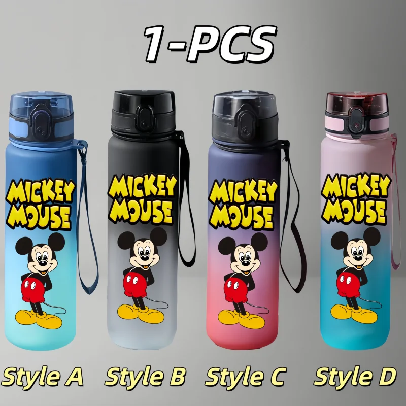 Mickey Mouse Character Water Cup Large-capacity Outdoor Drinking Bottle Leak-proof Drinking Kettle with Rope view 2