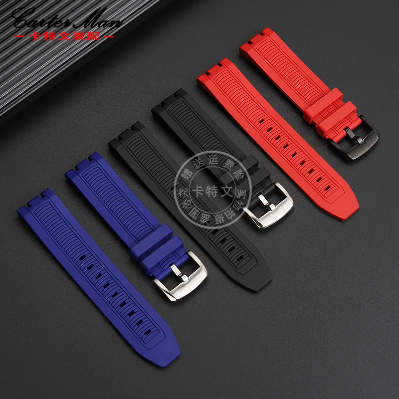 Concave and convex wristband for Tissot T-Sport racing series T115.417/427 rubber watch strap men's bracelet 22MM watchband