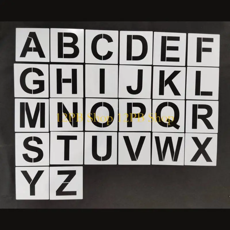 12PB 60Pcs Letter And Number Stencils Drawing Templates