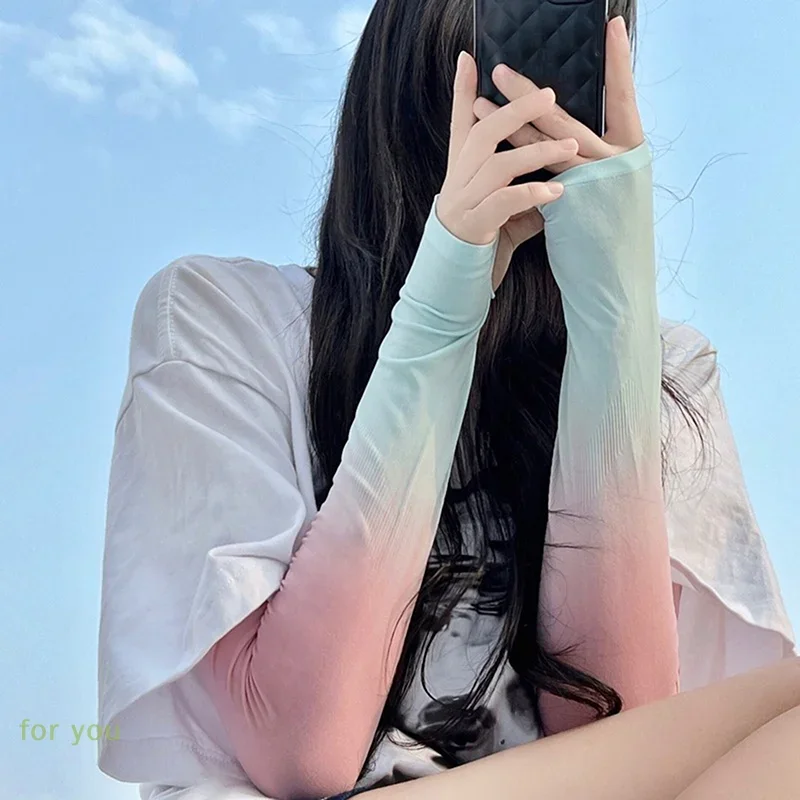 جديد الحرير الذراع كم الرجال النساء في الهواء الطلق الأشعة فوق البنفسجية حماية ظلة الذراع دفئا الصيف بارد تنفس كم مرن