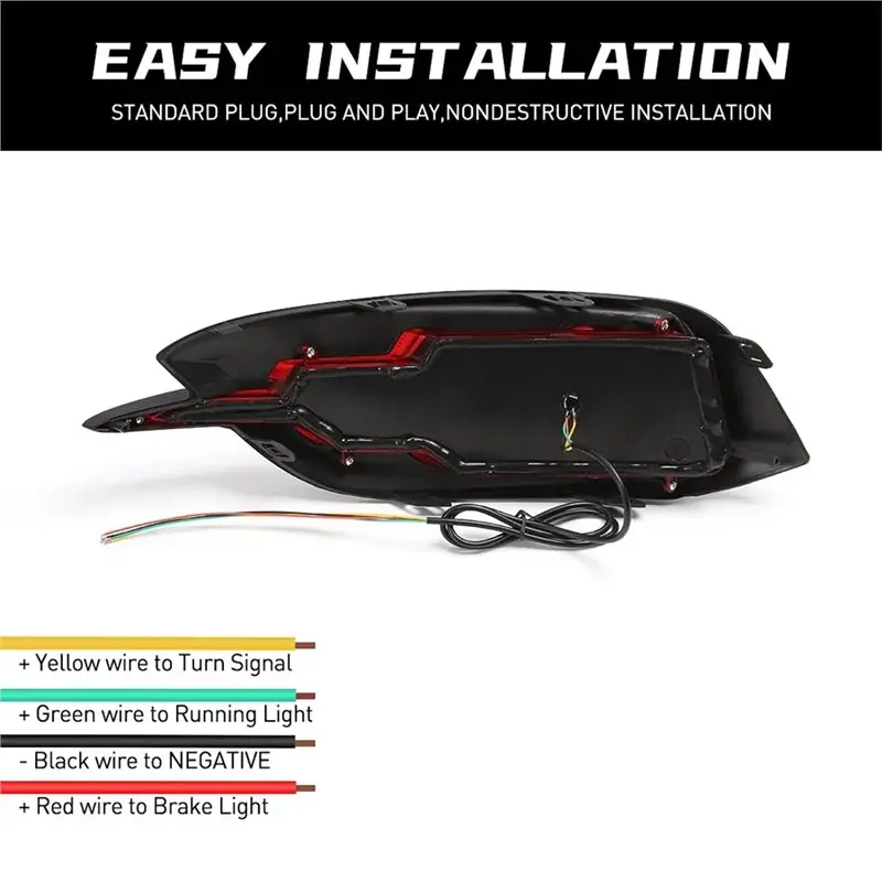 For Honda Civic 2016-2020 LED Rear Bumper Brake Light Turn Signal Car Accessories 12V