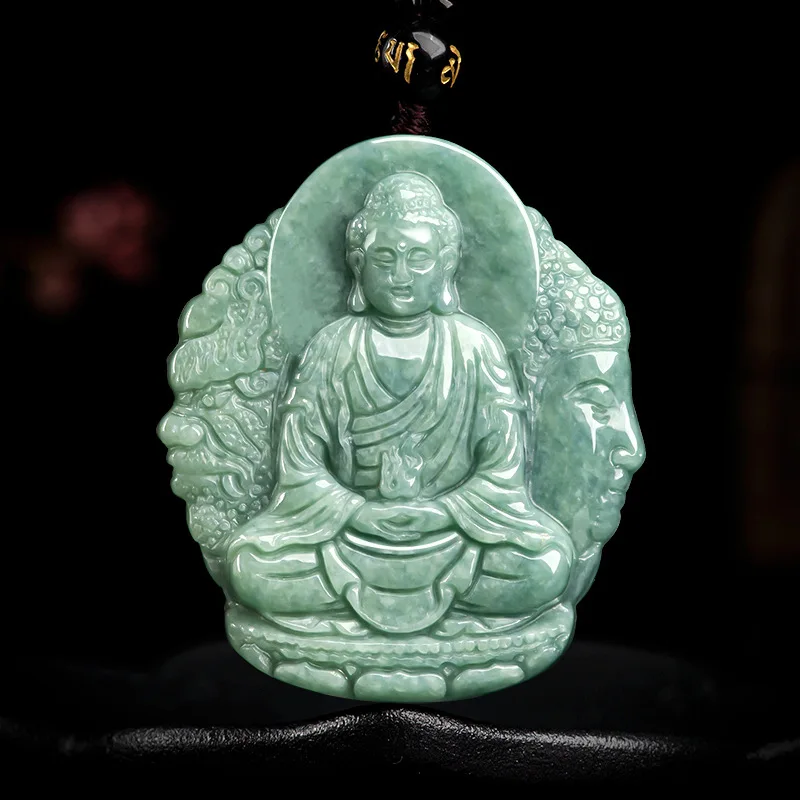 

Natural A Jadeite Amitabha Buddha Bean Seed Jade Pendant Patron Saint Of The Buddha Male Female Charms Jewelry Drop Shipping