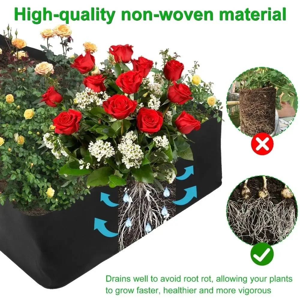 Garden Planting Bag Multi-gird Felt Growing Bag Rectangle Planting Nursery Pot Vegetable Tomato Potato Planting Container Plant gallery 4