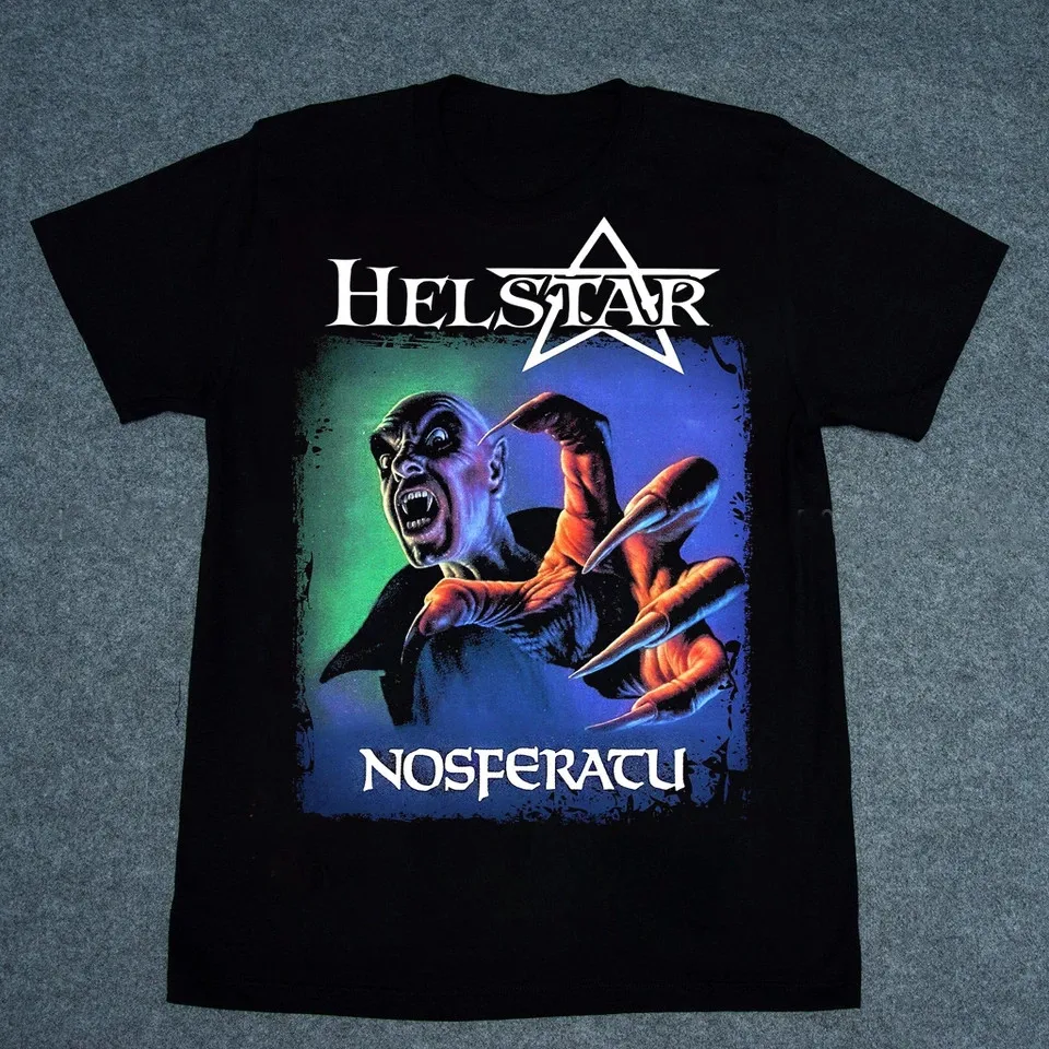 Helstar Band Nosferatu Tour Черная хлопковая футболка в полный размер S-5XL Helstar Band Nosferatu Tour Черная хлопковая футболка в полный размер S-5XL