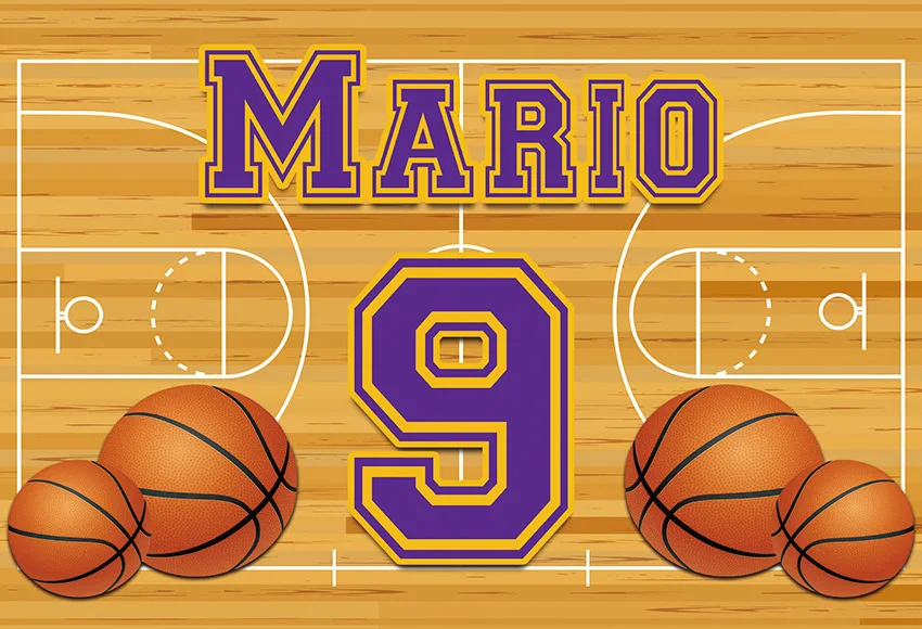 Mehoving Latar Belakang Ulang Tahun Anak Laki-laki untuk Fotografi Lapangan Basket Olahraga Anak Laki-laki Baby Shower Latar Belakang Kustom Studio Foto Zona Foto