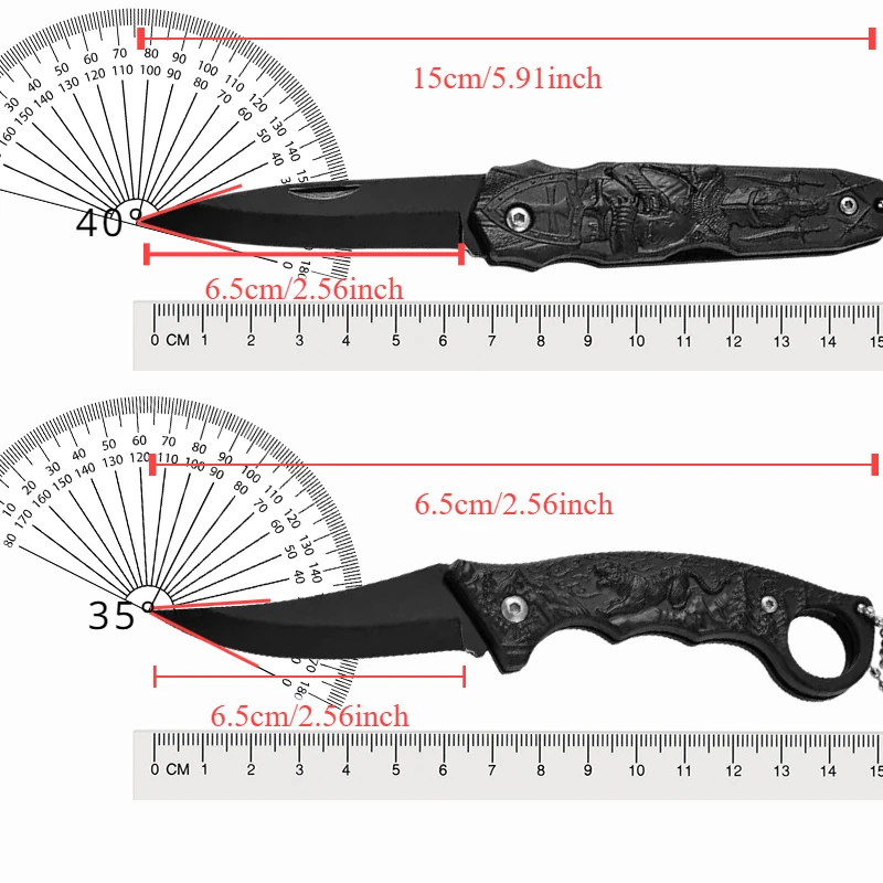 Outdoor Survival Folding  Art Embossing Handle Collectible Pocket Camping Knife