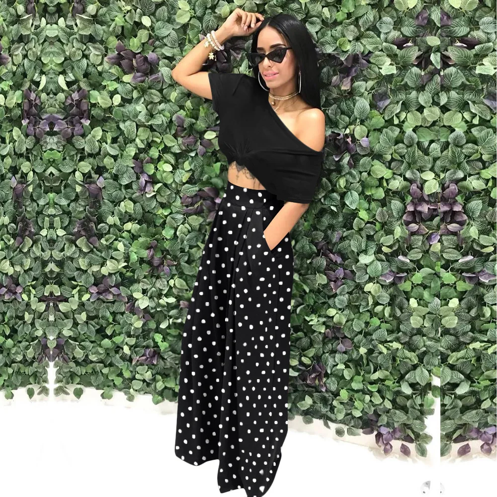 Autumn Winter Fashion Personality Thousand Bird Print Flared Pants Mopping Pants Woman High Waist Casual Pants Wide Foot Pants