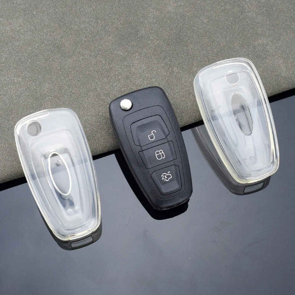 For Ford Ranger C-Max S-Max Focus MK3 Galaxy Mondeo Transit Tourneo Custom 3 Buttons TPU Car Remote Key Fob Cover Case