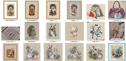 Collection Counted Cross Stitch Kit Squirrel Chipmunk Raccoon Rabbit Kitty rose rooster cross stitch  Snow White and Apple 27-24