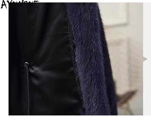 เสื้อโค้ทขนมิงค์แท้ AYUNSUE เสื้อผ้าผู้หญิง เสื้อโค้ทขนสัตว์หรูหรา อุ่นสบาย เสื้อโค้ทขนมิงค์แท้ทั้งตัว เสื้อโค้ทผู้หญิงสำหรับฤดูหนาว แจ็คเก็ตทรงยาว Шуба Женская