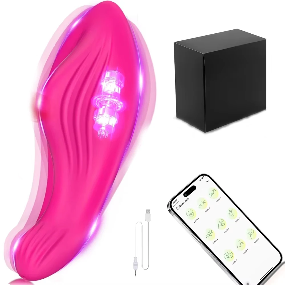Tragbarer Bluetooth-G-Punkt-Vibrator für Frauen, App-basierter Vibrations-Ei-Klitoris-Stimulator, weiblicher Masturbator, Sexspielzeug für Erwachsene und Paare_voghion.com