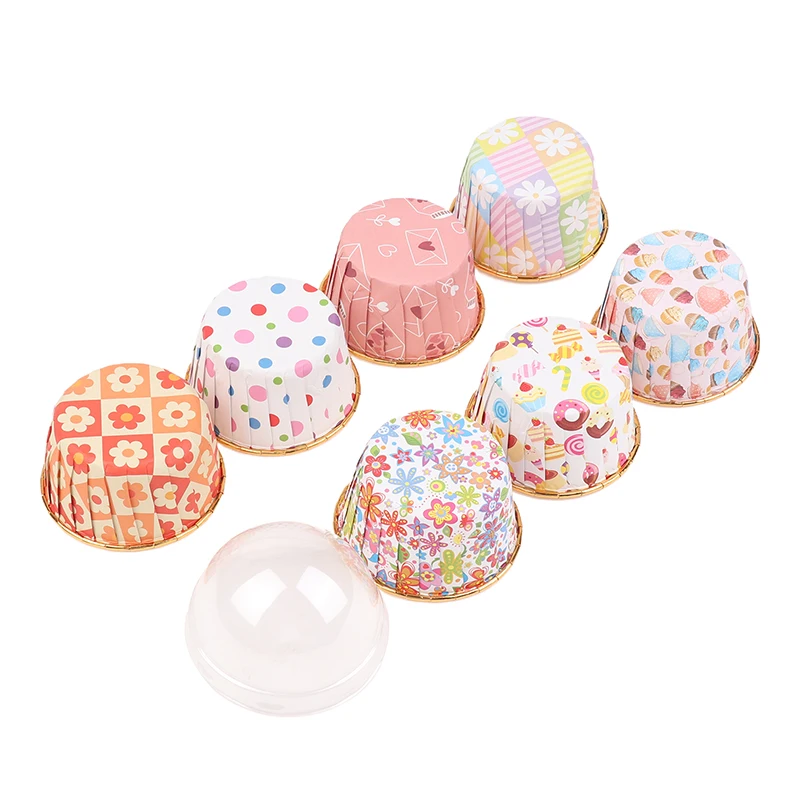 50 unids/set de revestimientos para magdalenas brillantes resistentes al calor, tazas o tapas desechables para magdalenas, tazas para muffins, suministros para hornear DIY