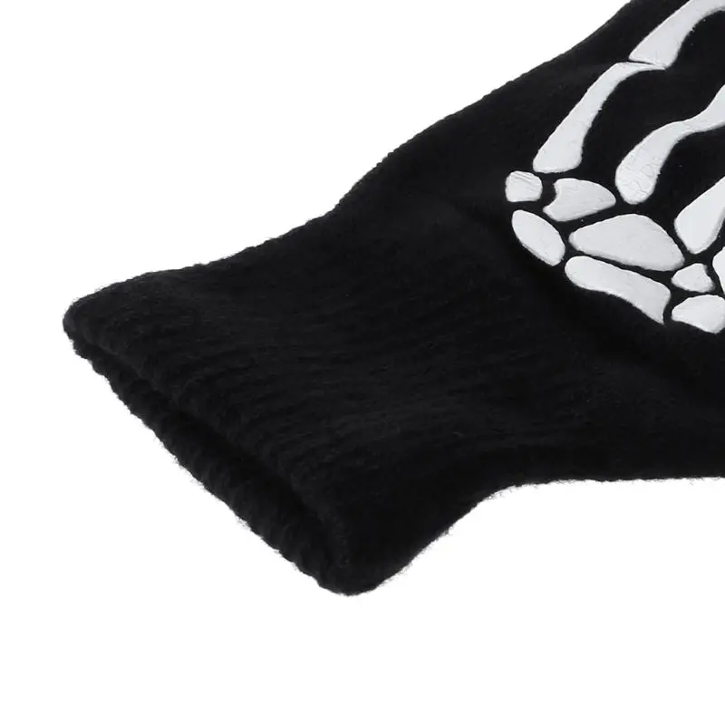 YD61 Half Finger Skeleton Cycling Gloves Skating Skiing Keeping Warm Hand Accessory for Winter Cold Weather Exercise Supplies