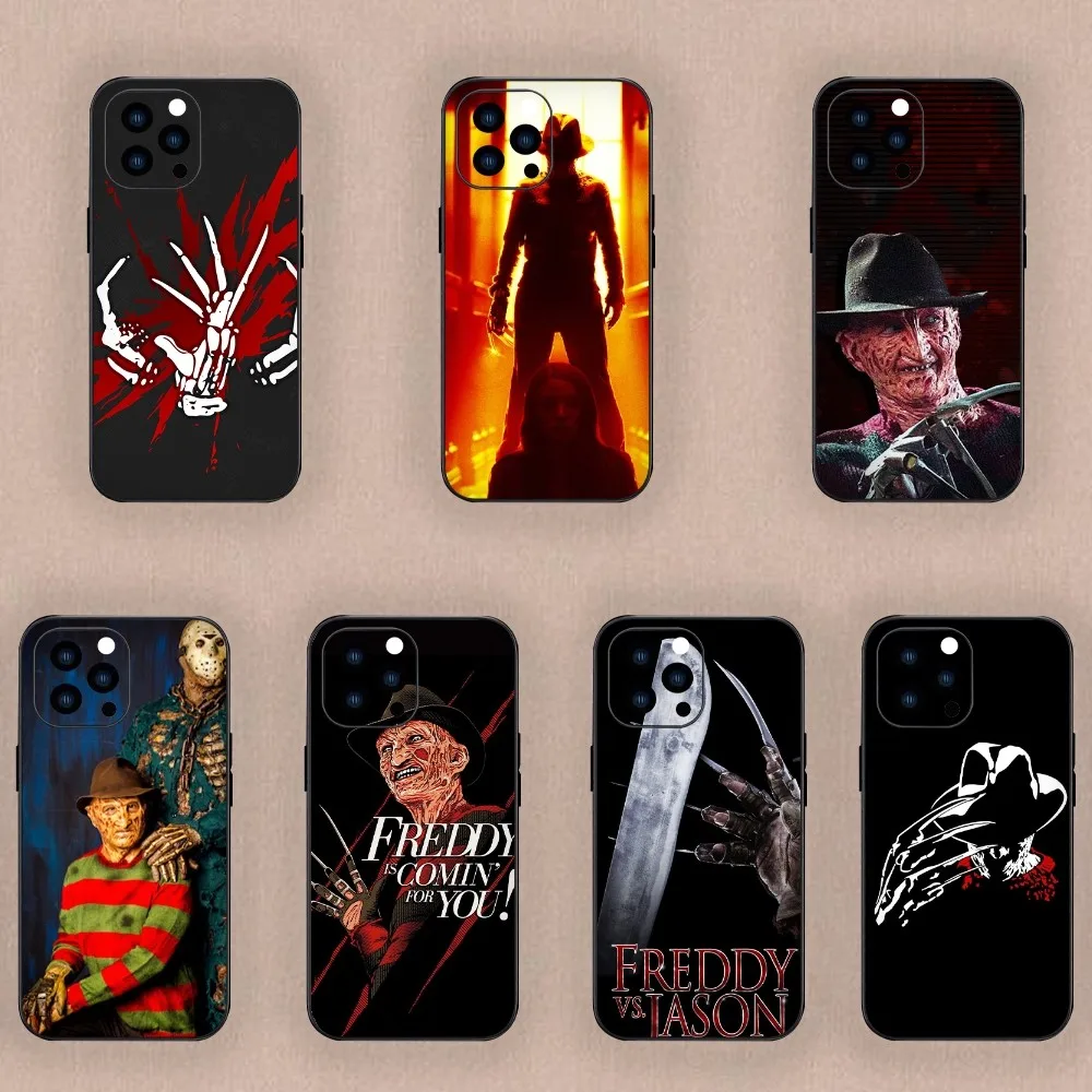 F-Freddy M-Movie Krueger Phone Case For iPhone Mini 11 12 13 14 15 Plus Pro Max XR XS Black Shell