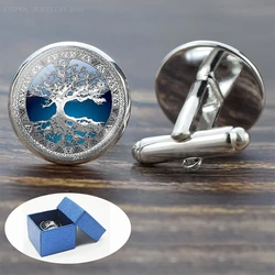 Boutons de manchette arbre de vie pour hommes, ensemble de boutons de manchette, costume d'arbre de vie de mariage, chemise, liens de manchette, accessoires pour hommes