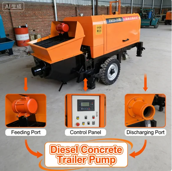 

YG Customized Factory Price Diesel Hydraulic Cement Mortar Pump Machine For Sale High Performance Mini Concrete Pump For Narrow