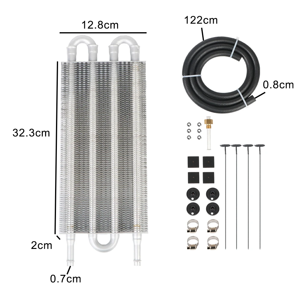 4/6/8 Row Car Condenser With Rubber Tube Transmission Radiator Rear-Differential Cooling System Auto-manual Engine Oil Cooler