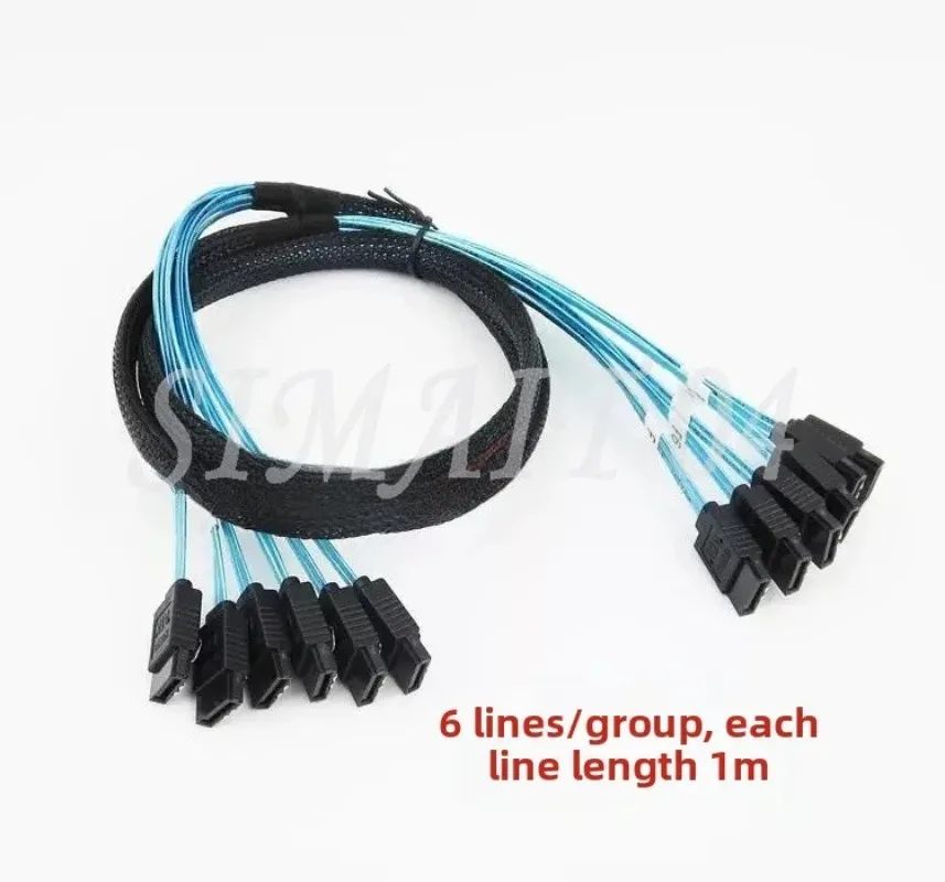 The server uses 4 6 SATA3.0 data cables, SATA III supports 6G connection to solid state drive 1 meter 50CM