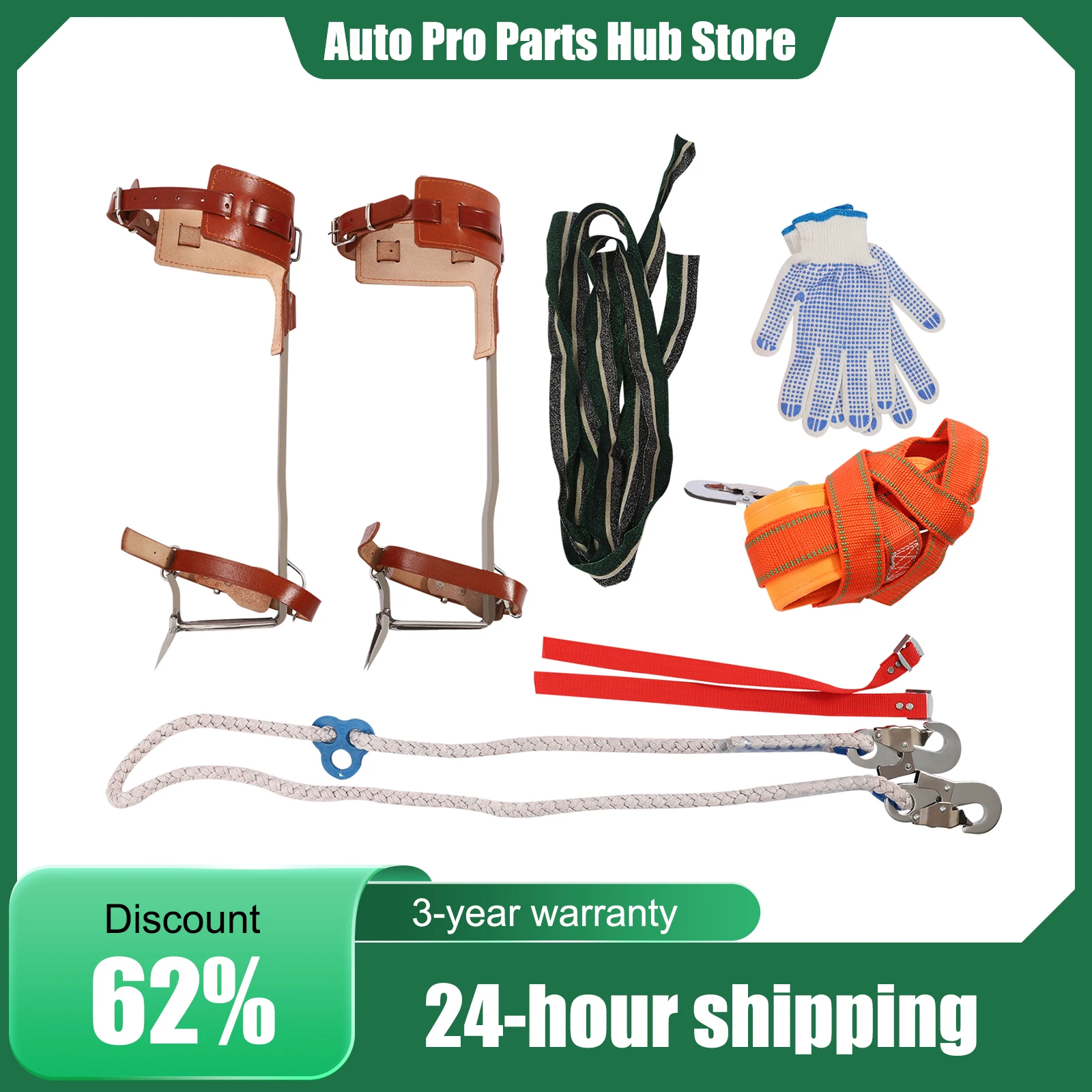 

Инструменты для лазания по деревьям, шипы для лазания, снаряжение для лазания по деревьям, двойные зацепы из нержавеющей стали, страховочный пояс, перчатки, для кемпинга на открытом воздухе