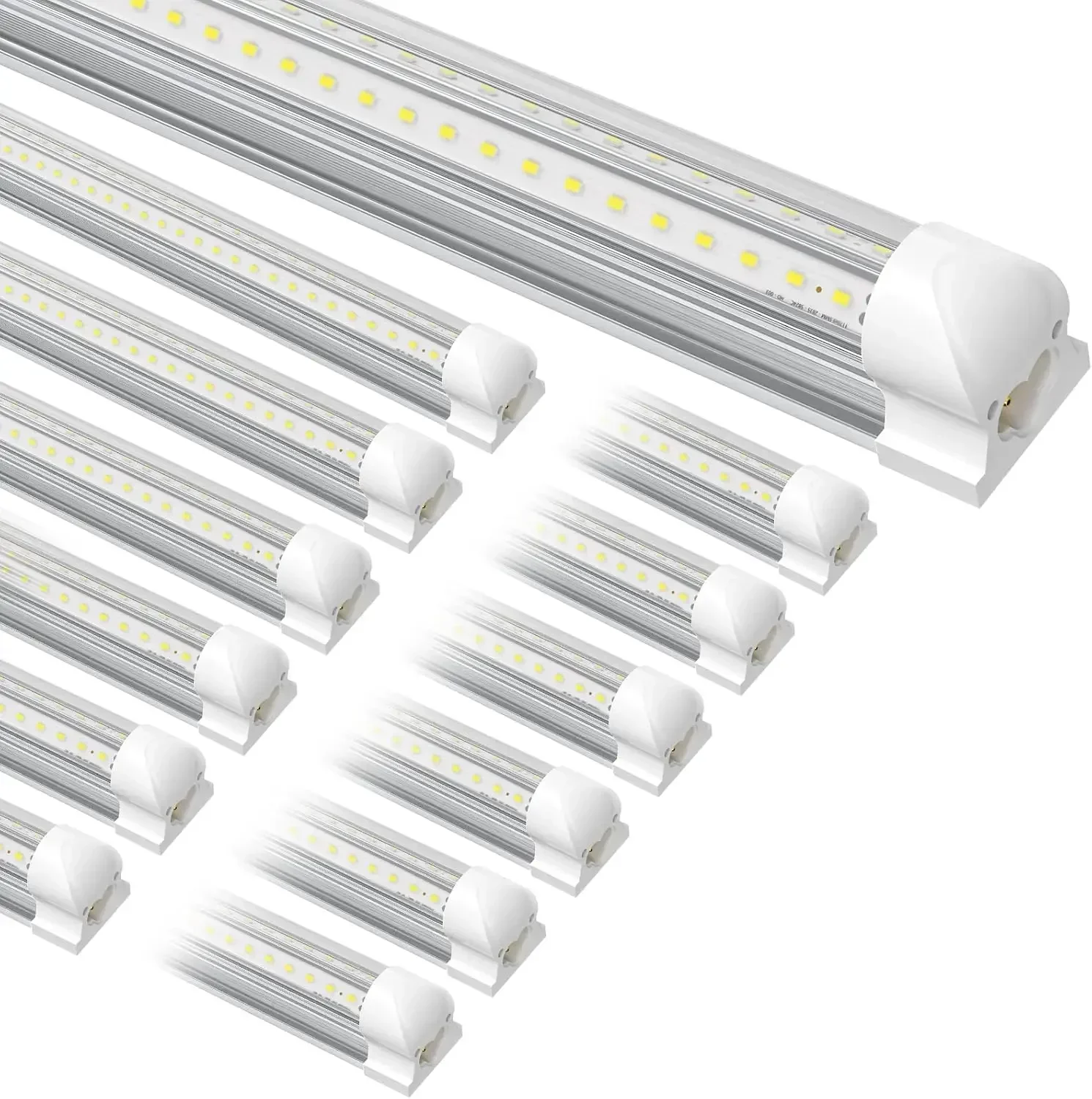 

12-Pack T8 LED Shop Light 4FT, 42W 6300 Lumen 5000K Daylight, 4 Years Warranty, Linkable and Plug and Play Lights for Garage Cei