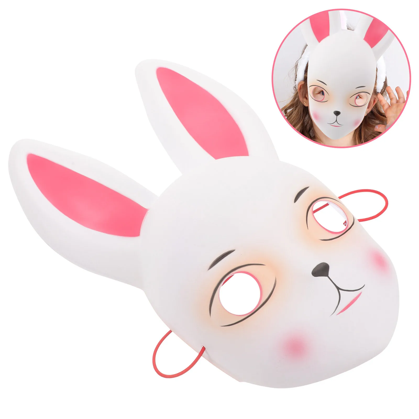 

The Mask Decorative Bunny Ear Masquerade Costume Accessory White Cosplay Cartoon