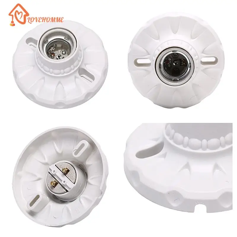 1PC E27 Lamp Holder E27 Bulb Holder Lamp Socket Ceramic Lamp Bulb Socket Lamp Base 2 Styles Wholesale High Quality