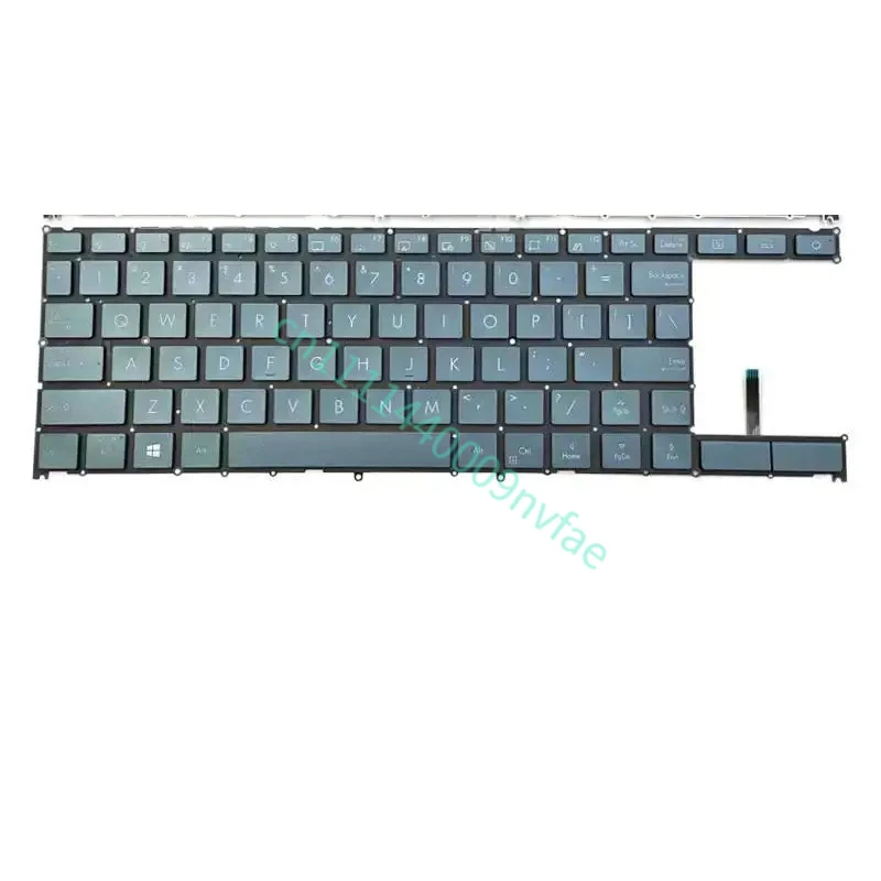 US Laptop Keyboard for ASUS ZenBook Duo UX4100E UX482 UX482E UX482EGR 13N1-BVA0411 no pointer with backlight blue 0.3