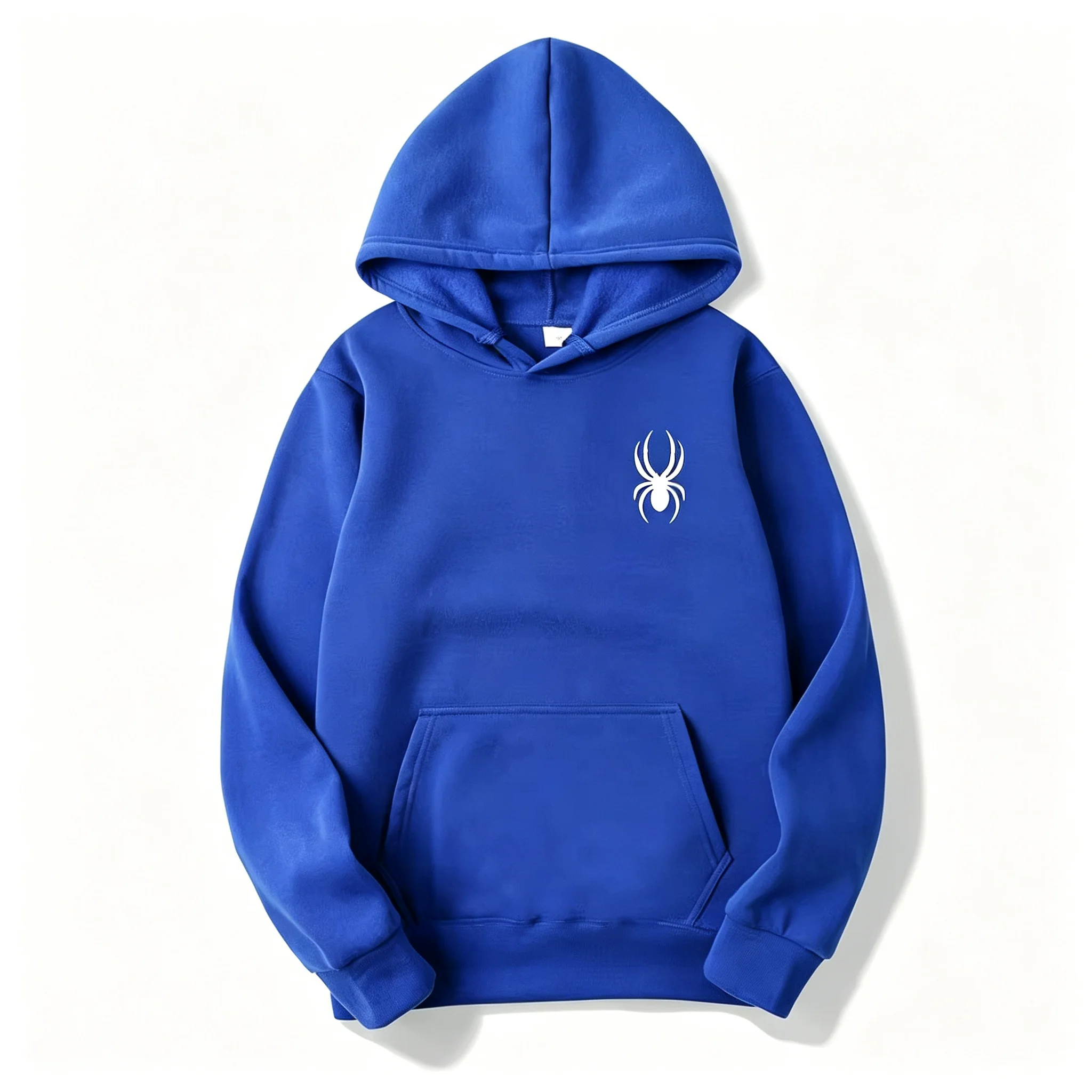 Men Small Spider Pattern Embroidered Hoodie Exquisite Craft Street Style Pullover Casual Affordable Sweatshirt