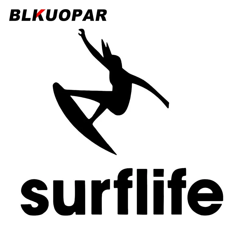 BLKUOPAR Cheerful Girl Surflife Car Stickers Laser Personality Decal Occlusion Scratch Die Cut Air Conditioner Bumper Car Goods