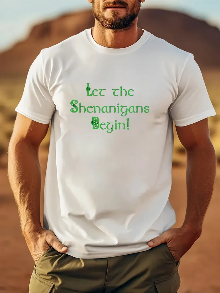 Tet The Shenanigans Begin Short Sleeve Tees Loose T-shirt Man Tops New Men T shirt Cotton Print Tee Tops Fashion Clothing