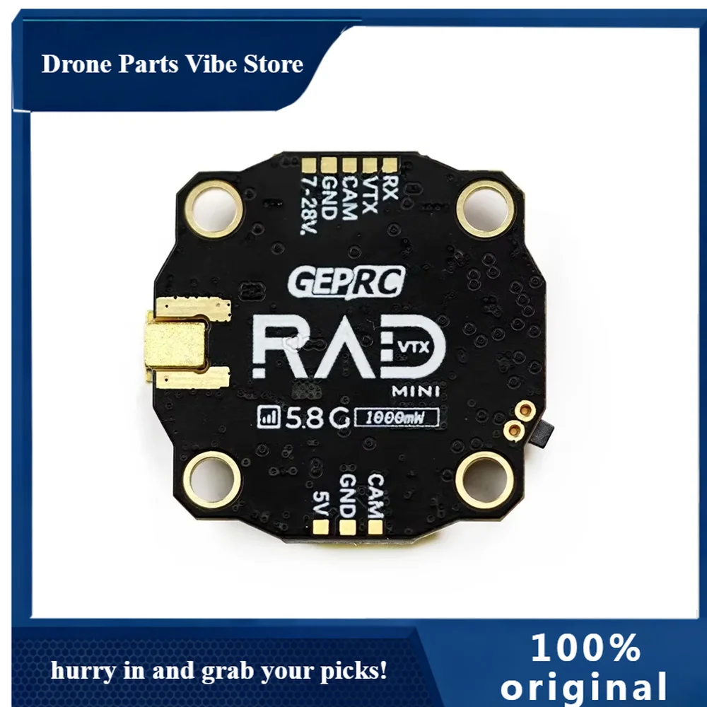 

FyGEPRC RAD Mini 1W 5.8G VTX, 1000mW FPV Transmitter, 20x20mm Mount, 2-6S Input, Long Range HD Video for RC Drone Quadcopter