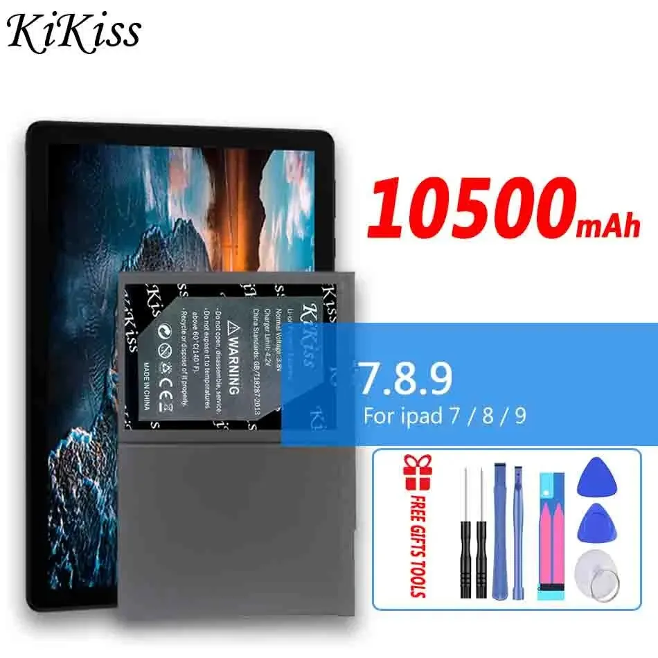 

KiKiss Battery 10500mAh For ipad 7 8 9 For ipad7 ipad8 ipad9 A2197 A2200 A2198 A2199 A2270 A2428 A2429 A2430