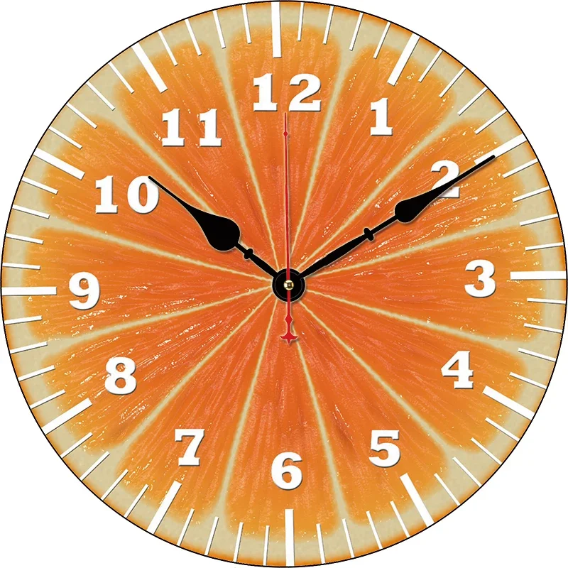 Fruit Orange Custom Clock Round Digital Wall Clock Large Silent Clock Family Lovers Friends Gifts Wall Home Bedroom Decorative