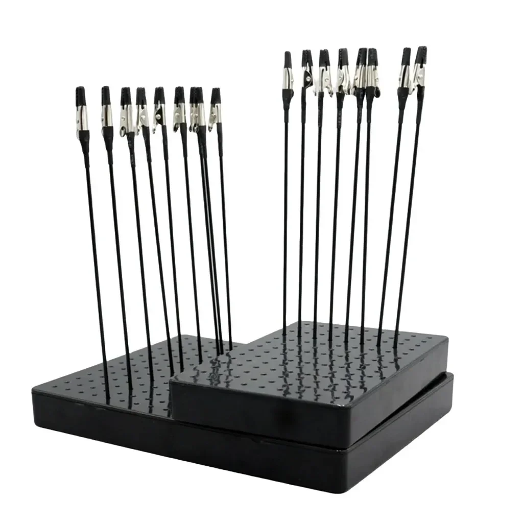 Model Spray Painting Stand Base with 10pcs Metal Flexible Clips Gundam Model Alligator Clip Stick for Gunpla Model Making Kit