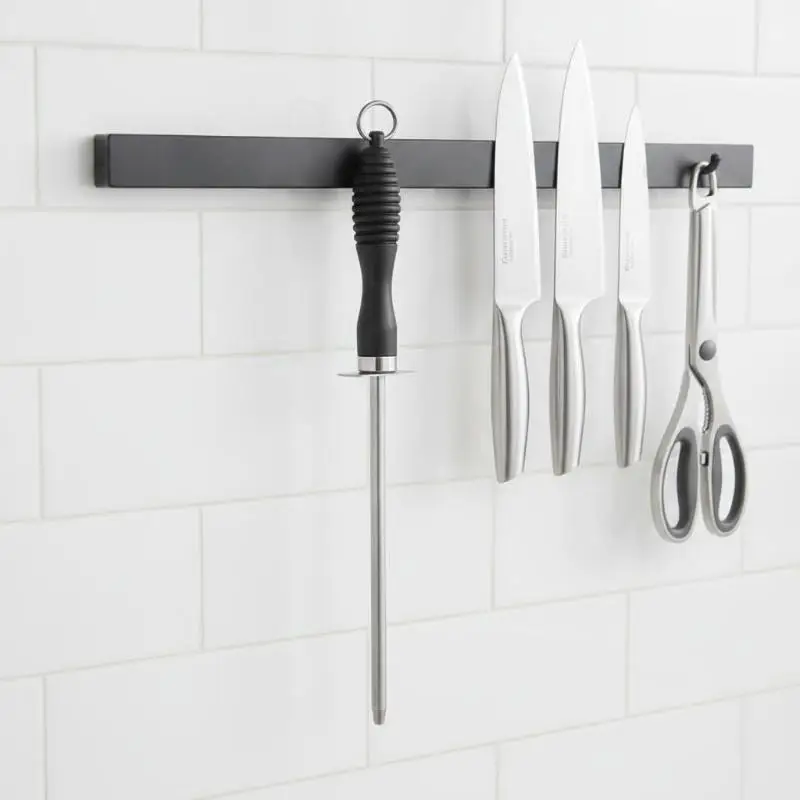 Stainless Steel Knife Sharpening Rod Non Slip Handle Anti Corrosion Efficient Sharpener for Seafood Restaurants