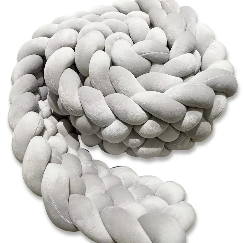 Бампер для детской кровати для новорожденных, 6 узелков, бампер для детской кроватки, защита для комнаты, Декор, детская зимняя коса для кровати, бампер для детской кроватки